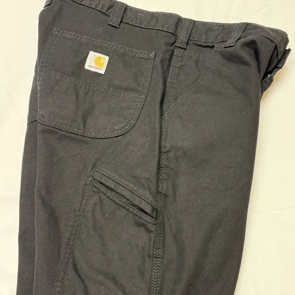 Men’s Carhartt BN2291 Black Jeans 33X31 100% Cotton Made In USA Straight Leg